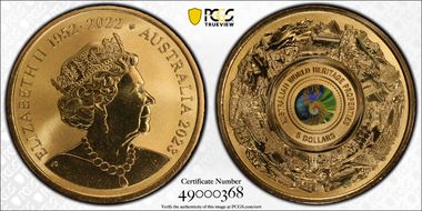 2023 $5 Australian World Heritage Colorized MS69