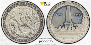 1878 WM SC$1 HK-121, Wyoming Massacre MS61