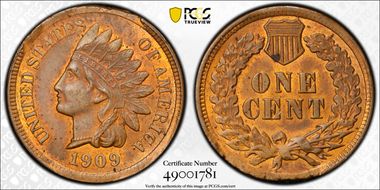 1909 1C Indian MS63RB