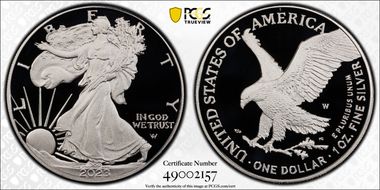2023-W  $1 Silver Eagle First Strike PR70DCAM