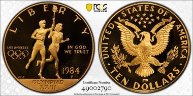 1984-P $10 Olympic PR69DCAM