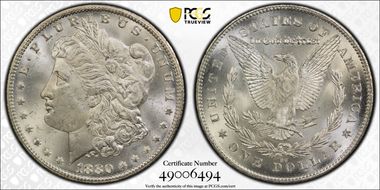 1880/79-CC $1 Reverse of 1878 MS65