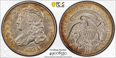 1834 10C Small 4 AU53