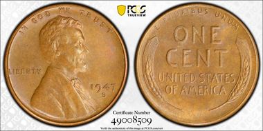 1947-S 1C MS65BN