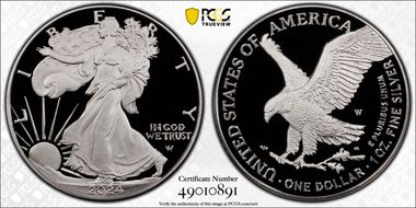 2024-W  $1 Silver Eagle First Strike PR70DCAM
