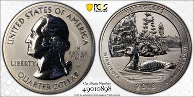 2018-S 25C Voyageurs NP-Silver Rev PR 50th Anniversary Set PR67