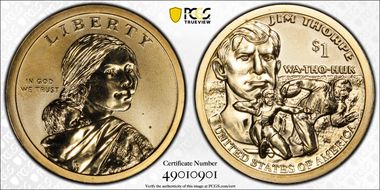 2018-S $1 Native American, Reverse Proof 50th Anniversary Set PR67