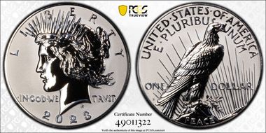 2023-S $1 Peace Dollar Rev PR Two-Coin Reverse Proof Set First Strike PR70