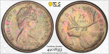 1968 25C Silver MS63