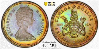 1971 S$1 British Columbia Ag SP65