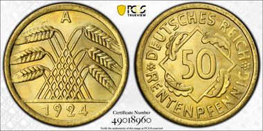 1924-A 50 Rtpfg J-310 MS65