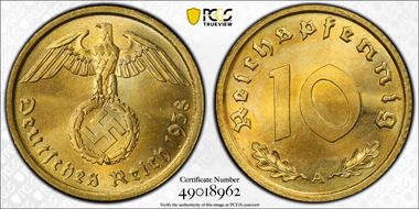 1938-A 10 Pfg J-364 MS65