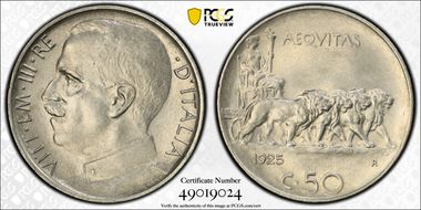 1925-R 50C KM-61.1  P/E MS63