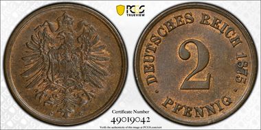 1875-C 2 Pfg MS64BN