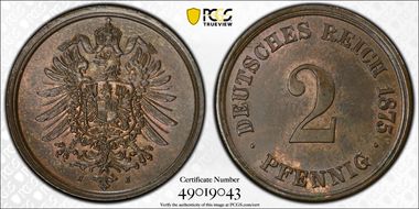 1875-J 2 Pfg J-2 MS64BN