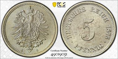 1875-G 5 Pfg J-3 MS63