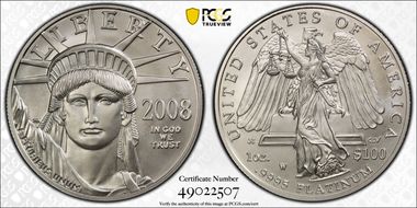 2008-W $100 Burnished St. of Liberty  First Strike SP70