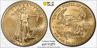 2006-W $50 Burnished Gold Eagle SP70