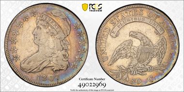 1807 50C Capped Bust, Large Stars N1