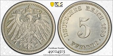 1890-A 5 Pfg J-12 PR62