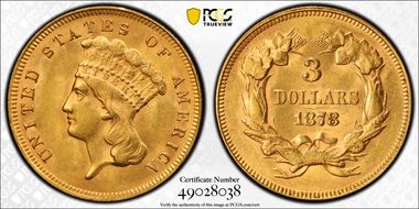 1878 $3 MS62