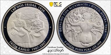 2007-Mo 2 Onza Frida Kahlo - Diego Rivera PR67DCAM