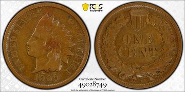 1909-S 1C Indian F15BN