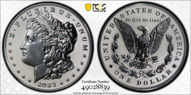 2023-S $1 Morgan Dollar Rev PR Two-Coin Reverse Proof Set PR70