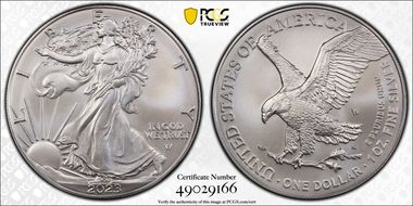 2023-W $1 Burnished Silver Eagle SP70