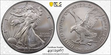 2023-W $1 Burnished Silver Eagle SP70