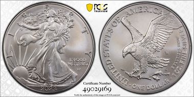 2023-W $1 Burnished Silver Eagle SP70