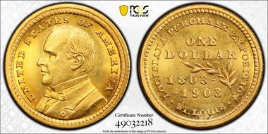 1903 G$1 LA Purchase, McKinley MS65