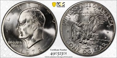 1972-S $1 Silver MS67