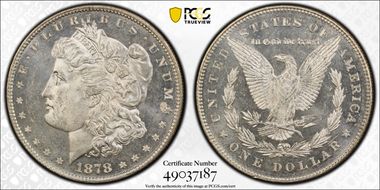 1878 7TF $1 Reverse of 1878 MS63DMPL