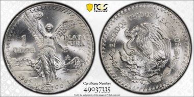 1983-Mo Onza Libertad Ag MS67
