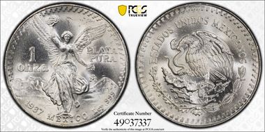 1987-Mo Onza Libertad Ag MS66
