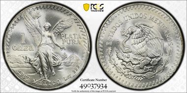 1983-Mo Onza Libertad Ag MS67