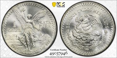 1983-Mo Onza Libertad Ag MS68