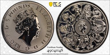 2021 £5 Queen's Beasts - Completer Silver 2oz MS64