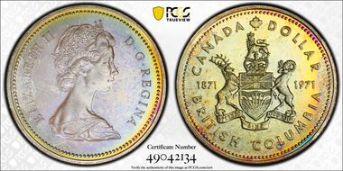1971 S$1 British Columbia Ag SP66