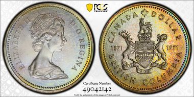 1971 S$1 British Columbia Ag SP68