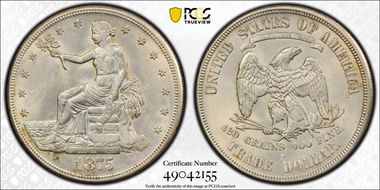 1875-S T$1 AU58