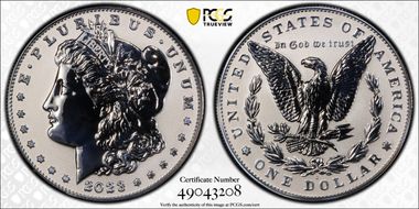 2023-S $1 Morgan Dollar Rev PR Two-Coin Reverse Proof Set PR70