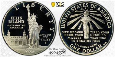 1986-S $1 Statue Of Liberty PR69DCAM