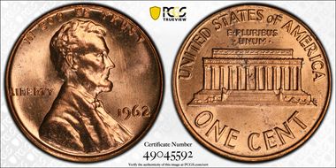 1962 1C MS65RD