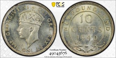 1940 10C Re-Engraved Date MS64