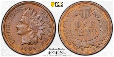 1909-S 1C Indian N1BN