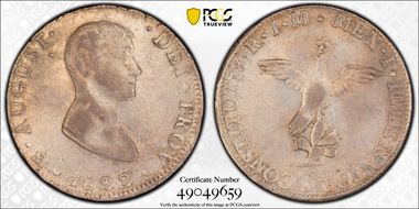 1822-Mo JM 8 R Iturbide KM-304  Ag AU55