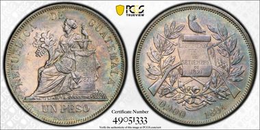 1894 Peso KM-210 AU58