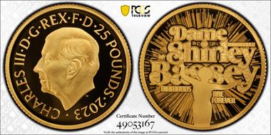 2023 £25 Dame Shirley Bassey Music Legends PR70DCAM